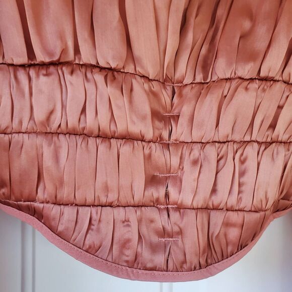 House of Cb Palais Rouge Ruched Organza Corset Pink 100% Pure Silk Women's Small - Picture 7 of 15